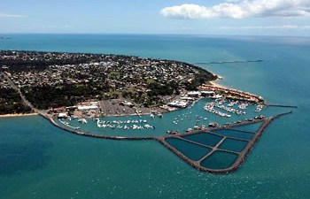 Aerial view of Hervey Bay boat harbour and marina