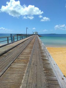 Stroll along the pier and spot fish and birds at Kingfisher Bay Resort